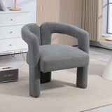 Teddy fabric modern design dining chair,open-Back,modren kitchen armchair for Dinging Room(GREY) W2215P147861
