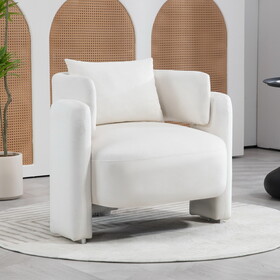 Modern design velvet lounge chair,single sofa with pillows for living room,bedroom(BEIGE) W2215P147881