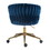 Modern design the backrest is hand made woven Office chair,Vanity chairs with wheels,Height adjustable,360&#176; swivel for bedroom, living room(BLUE) W2215P147916