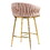 26" Counter height bar stools velvet kitchen island counter bar stool with hand- wave back,golden chromed base and footrest(PINK) W2215P184990