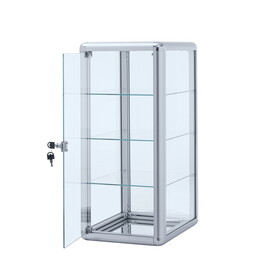 Tempered Glass Counter Top Display Showcase with Sliding Glass Door and Lock,Standard Aluminum Framing with Sliding Glass Door and Lock W2221139488