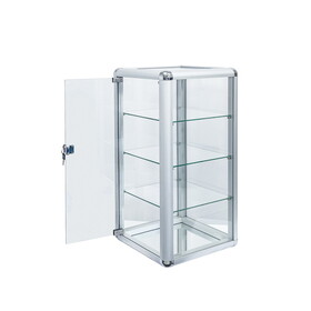 Tempered Glass Counter Top Display Showcase with Sliding Glass Door and Lock,Standard Aluminum Framing with Sliding Glass Door and Lock-display cabinet