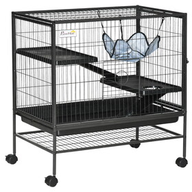 PawHut 3-Tier Small Animal Cage, Ferret Cage Large Chinchilla Cage W2225140472