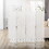 HOMCOM 4 Panel Room Divider, Folding Privacy Screen, 5.6' Room Separator, Wave Fiber Freestanding Partition Wall Divider for Rooms, Home, Office, White W2225140847