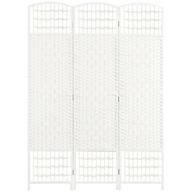 HOMCOM 3 Panel Room Divider, Folding Privacy Screen, 5.6' Room Separator, Wave Fiber Freestanding Partition Wall Divider for Rooms, Home, Office, White W2225140848