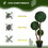 HOMCOM Artificial Plant for Home Decor Indoor & Outdoor Fake Plants Artificial Tree in Pot, 3 Ball Boxwood Topiary Tree for Home Office, Living Room Decor, Dark Green W2225140857