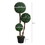 HOMCOM Artificial Plant for Home Decor Indoor & Outdoor Fake Plants Artificial Tree in Pot, 3 Ball Boxwood Topiary Tree for Home Office, Living Room Decor, Dark Green W2225140857