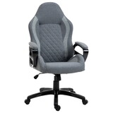 Vinsetto Ergonomic Home Office Chair High Back Task Computer Desk Chair with Padded Armrests, Linen Fabric, Swivel Wheels, and Adjustable Height, Grey W2225141054