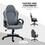 Vinsetto Ergonomic Home Office Chair High Back Task Computer Desk Chair with Padded Armrests, Linen Fabric, Swivel Wheels, and Adjustable Height, Grey W2225141054