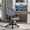 Vinsetto Ergonomic Home Office Chair High Back Task Computer Desk Chair with Padded Armrests, Linen Fabric, Swivel Wheels, and Adjustable Height, Grey W2225141054