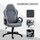 Vinsetto Ergonomic Home Office Chair High Back Task Computer Desk Chair with Padded Armrests, Linen Fabric, Swivel Wheels, and Adjustable Height, Grey W2225141054