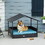 PawHut Wicker Dog House Elevated Raised Rattan Bed for Indoor/Outdoor with Removable Cushion Lounge, Blue W2225141098