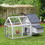 PawHut 65" Chicken Coop Wooden with Detachable Run, Outdoor Chicken House Poultry Cage Hen with Nesting Box, Removable Tray, Roosting Bars, Ramp, for Garden Backyard W2225141103