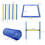 PawHut 4PC Obstacle Dog Agility Training Course with Jump Hurdle, Tunnel, Pause Box, Weave Poles and Carrying Bag, Backyard Competitive Equipment- Blue/Yellow W2225141107