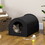 PawHut Dome Heated Cat House Portable and Waterproof Pet Shelter for Kitty in Winter, Black W2225141117