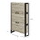 HOMCOM Industrial Shoe Cabinet with 3 Flip Drawers, Freestanding Shoe Storage Cabinet for 15 Pairs, Narrow Slim Shoe Rack for Entryway, Hallway, Walnut W2225141230