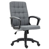 Vinsetto Fabric Office Chair, Computer Desk Chair, Swivel Task Chair with Arms, Adjustable Height, Swivel Wheels, Mid Back, Charcoal Gray W2225141239
