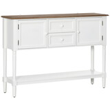 HOMCOM Console Table with Drawers, Vintage Entryway Table with 2 Drawers, Cabinets and Bottom Shelf, Retro Sofa Table for Living Room, Bedroom, White W2225141243
