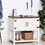 HOMCOM Farmhouse Double Door Coffee Bar Cabinet, Sideboard Buffet Cabinet, Kitchen Cabinet with Bottom Shelf for Entryway, Living Room, White W2225141245