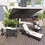 Outsunny 10ft Offset Patio Umbrella, Hanging Cantilever Umbrella, Square Shape, Aluminum Cross Base, Tilt, 360-Degree Rotation, Gray W2225141360