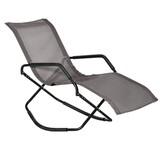 Outsunny Rocking Sun Lounger, Chaise Lounge Rocker for Sunbathing, Sun Tanning, Foldable, Portable Outdoor Patio Chair, Brown W2225141376