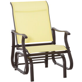 Outsunny Outdoor Swing Glider Chair, Patio Mesh Rocking Chair with Steel Frame for Backyard, Garden and Porch, Beige W2225141383