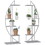 Outsunny 5 Tier Metal Plant Stand with Hangers, Half Moon Shape Flower Pot Display Shelf for Living Room Patio Garden Balcony Decor, Gray W2225141385