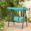 Outsunny 2-Person Patio Swings with Canopy, Outdoor Canopy Swing with Adjustable Shade, Breathable Mesh Seats and Steel Frame for Garden, Poolside, Backyard, Blue W2225141419