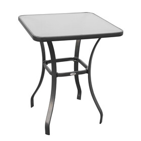 Outsunny 27" Square Bistro Table Garden Dining Table Outdoor Tempered Glass Table W2225141423