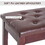 HOMCOM Piano Bench, Duet Piano Chair with Faux Leather Padded Cushion and Wooden Frame, Button Tufted Keyboard Bench, Brown W2225141448