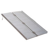 HOMCOM Wheelchair Ramp 4FT, Folding Aluminum Threshold Ramp with Non-Slip Surface, Transition Plates, 600lbs Weight Capacity, Handicap Ramp for Home, Doorways, Curbs, Steps W2225141450