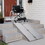 HOMCOM Wheelchair Ramp 4FT, Folding Aluminum Threshold Ramp with Non-Slip Surface, Transition Plates, 600lbs Weight Capacity, Handicap Ramp for Home, Doorways, Curbs, Steps W2225141450