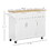 HOMCOM Mobile Kitchen Island with Storage, Kitchen Cart with Wood Top, Storage Drawers, 3-door Cabinets, Adjustable Shelves and Towel Rack, White W2225141453