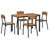 HOMCOM 5 Piece Industrial Dining Table Set for 4, Rectangular Kitchen Table and Chairs, Dining Room Set for Small Space W2225141465