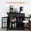 HOMCOM Sideboard Buffet Cabinet, Accent Kitchen Cabinet with Glass Doors, Adjustable Shelf and 2 Drawers for Kitchen, Black W2225141471