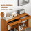 HOMCOM Storage Cabinet, Boho Kitchen Cabinet with 2 Drawers, Adjustable Shelf, Rattan Doors and Wooden Legs, Accent Cabinet for Living Room, Light Brown W2225141478