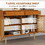 HOMCOM Storage Cabinet, Boho Kitchen Cabinet with 2 Drawers, Adjustable Shelf, Rattan Doors and Wooden Legs, Accent Cabinet for Living Room, Light Brown W2225141478