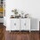 HOMCOM Buffet Cabinet, 47" Sideboard with 4 Barn Doors and 2 Adjustable Shelves, Farmhouse Coffee Bar Cabinet, White W2225141484