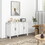 HOMCOM Buffet Cabinet, 47" Sideboard with 4 Barn Doors and 2 Adjustable Shelves, Farmhouse Coffee Bar Cabinet, White W2225141484