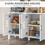 HOMCOM Buffet Cabinet, 47" Sideboard with 4 Barn Doors and 2 Adjustable Shelves, Farmhouse Coffee Bar Cabinet, White W2225141484