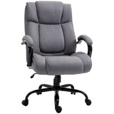 Vinsetto High Back Big and Tall Executive Office Chair 484lbs with Wide Seat, Computer Desk Chair with Linen Fabric, Adjustable Height, Swivel Wheels, Light Grey W2225141490