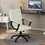 Vinsetto Fabric Office Chair, Computer Desk Chair, Swivel Task Chair with Arms, Adjustable Height, Swivel Wheels, Mid Back, Cream White W2225141491