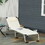 Outsunny Foldable Outdoor Chaise Lounge Chair, 5-Level Reclining Camping Tanning Chair with Aluminum Frame, Padding, and Headrest for Beach, Yard, Patio, Pool, White W2225141503
