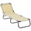 Outsunny Foldable Outdoor Chaise Lounge Chair, 5-Level Reclining Camping Tanning Chair with Strong Oxford Fabric for Beach, Yard, Patio, Pool, Beige W2225141504