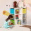 HOMCOM Kids Corner Cabinet, Cubby Toy Storage Organizer, Bookshelf Unit with Three Baskets for Playroom, Bedroom, Living Room, White W2225141968