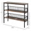 HOMCOM 3-Tier Console Table Industrial Style Storage Metal Wooden Shelf with a Robust Multi-Functional Design & Adjustable Feet, Black W2225142062
