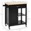 HOMCOM Kitchen Island Cart, Rolling Kitchen Island with Storage, Solid Wood Top, Drawer, for Dining Room, Black W2225142064