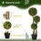HOMCOM Artificial Plant for Home Decor Indoor & Outdoor Fake Plants Artificial Tree in Pot, 3 Ball Boxwood Topiary Tree for Home Office, Living Room Decor, Light Green W2225142067