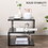 HOMCOM 20" Modern End Table, Accent Side Table, S-Shaped Coffee Table with Storage Shelf and Steel Poles, Black W2225142071