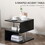 HOMCOM 20" Modern End Table, Accent Side Table, S-Shaped Coffee Table with Storage Shelf and Steel Poles, Black W2225142071